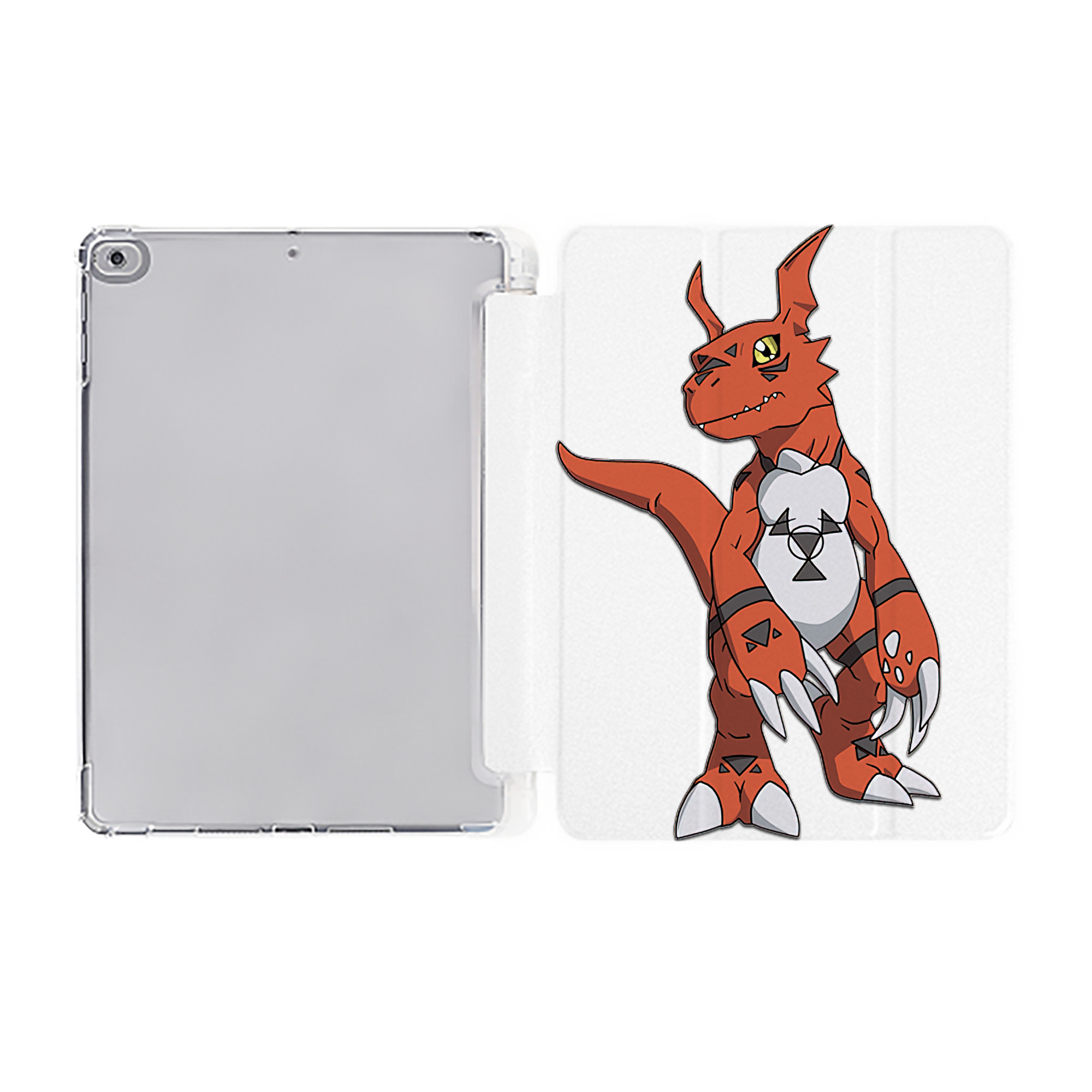 （画像用） Digimon デジタルモンスター/デジモン IPad ケース ペン収納付き 三つ折りスタンド PUレザー×シリコン 対応機種9.5/10.5/10.9インチ
